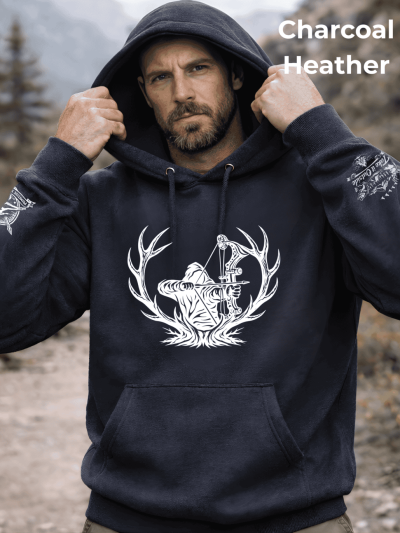 Bowhunter Graphic Hoodie with Sleeve Designs