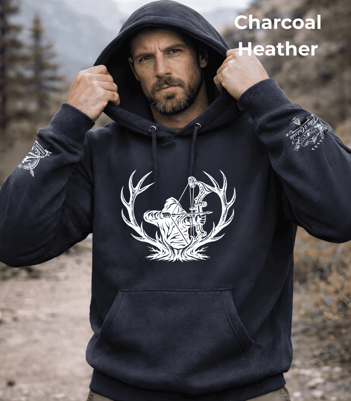 Bowhunter Graphic Hoodie with Sleeve Designs
