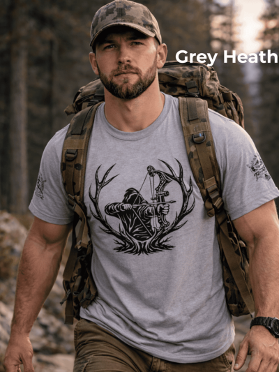 Bowhunter Graphic T-Shirt with Sleeve Designs